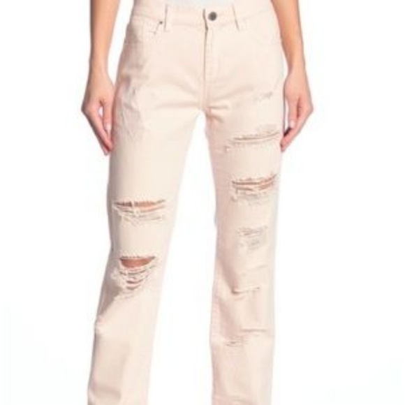 BLANK NYC Pink Distressed Boyfriend Jeans size 27 - Picture 1 of 8